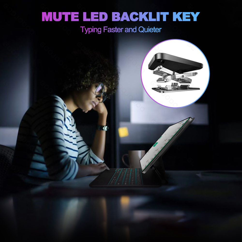 GOOJODOQ Magic Keyboard for iP - đánh giá và giá Ipad Cover Folio