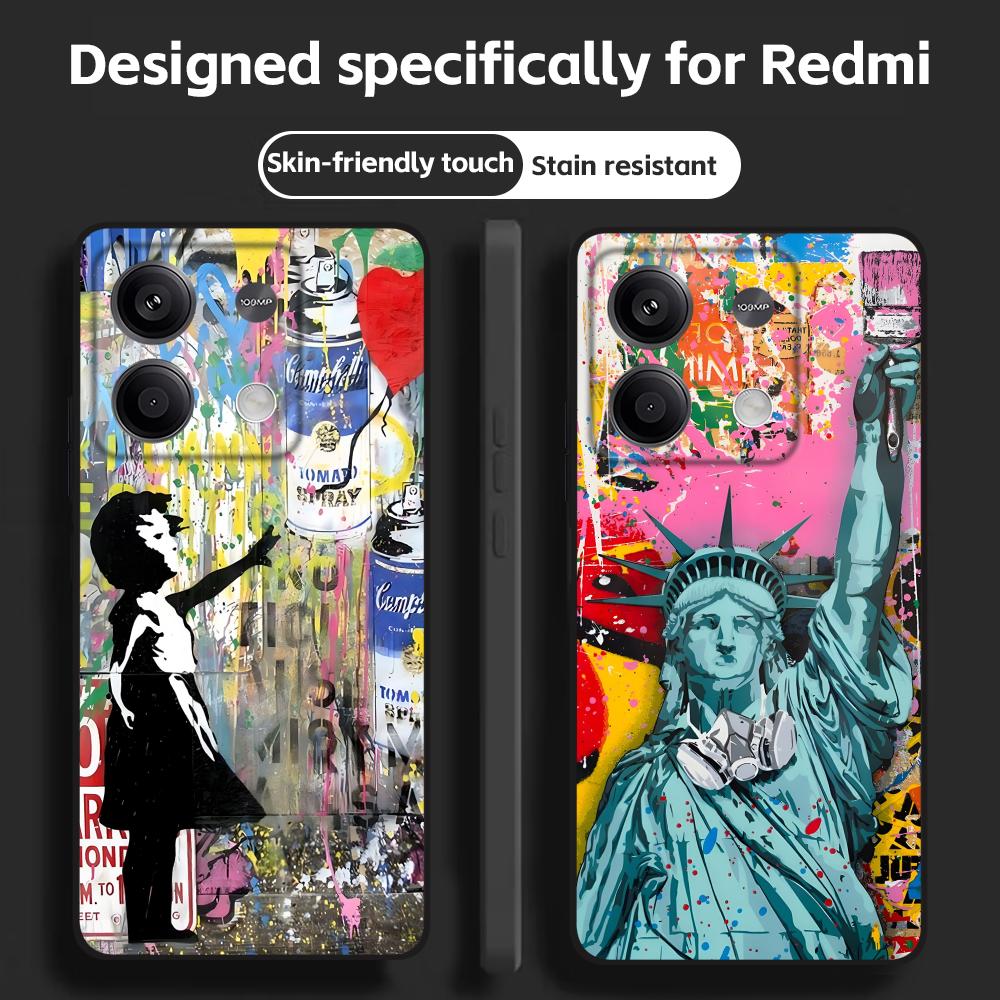 Banksy Graffiti Art  Phone Cas - đánh giá và giá Xiaomi Redmi Note 13
