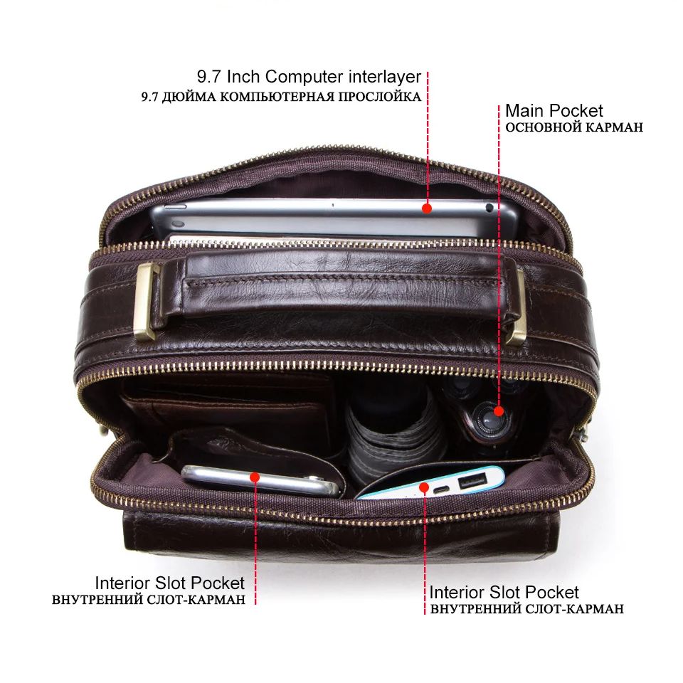 Genuine Leather Sling Shoulder - đánh giá và giá Tablet Shoulder Bag