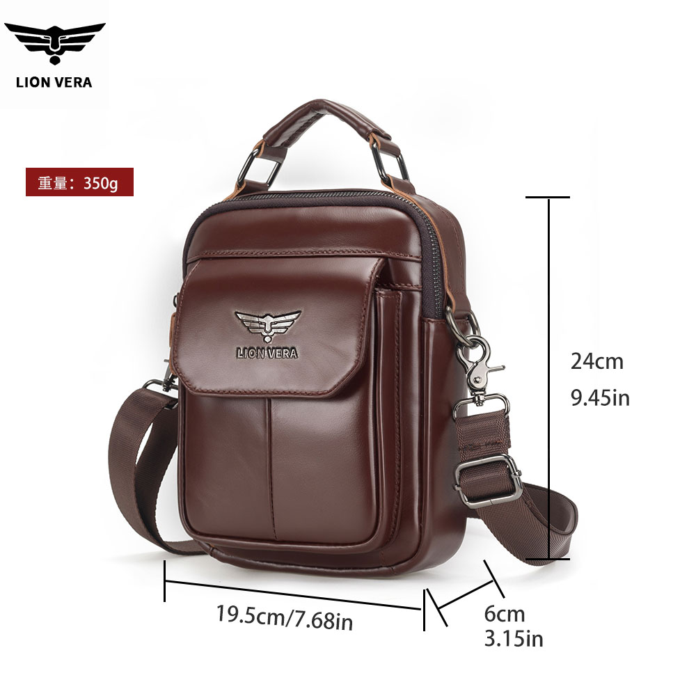 LION VERA Men's Genuine Leathe - đánh giá và giá Tablet Shoulder Bag