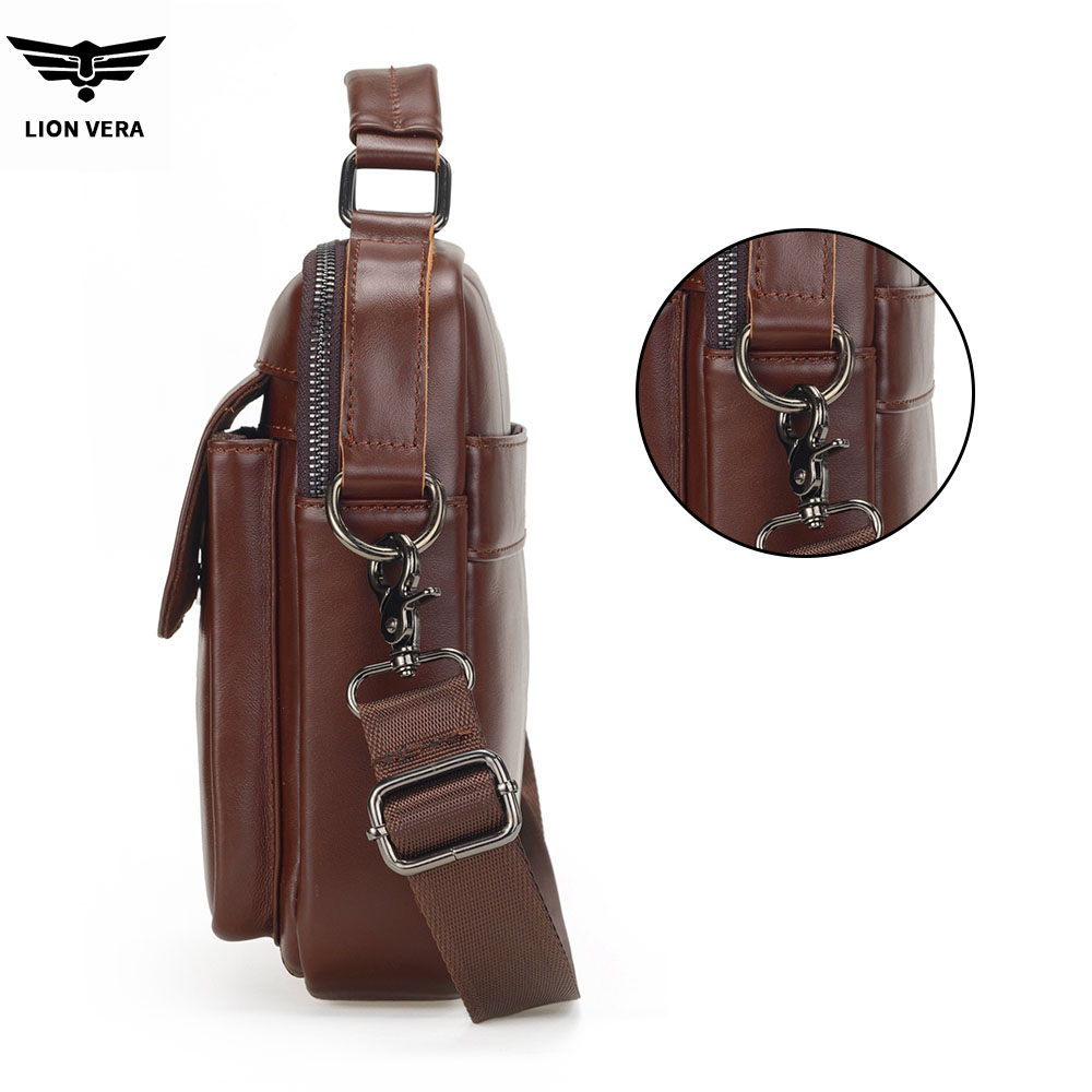 LION VERA Men's Genuine Leathe - đánh giá và giá Tablet Shoulder Bag