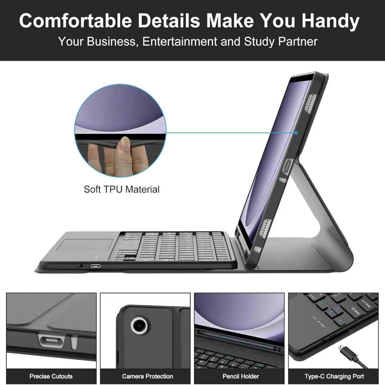 Case for Samsung Galaxy Tab A9 - đánh giá và giá Samsung Tablet Keyboard Accessories