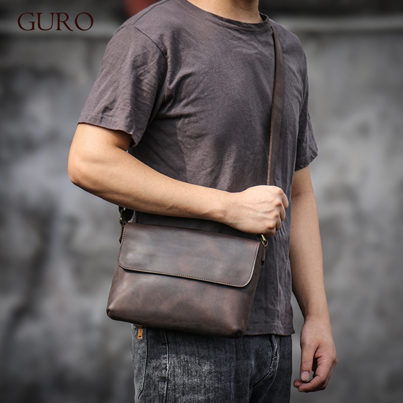 GURO Vintage Genuine Leather S - đánh giá và giá Tablet Shoulder Bag